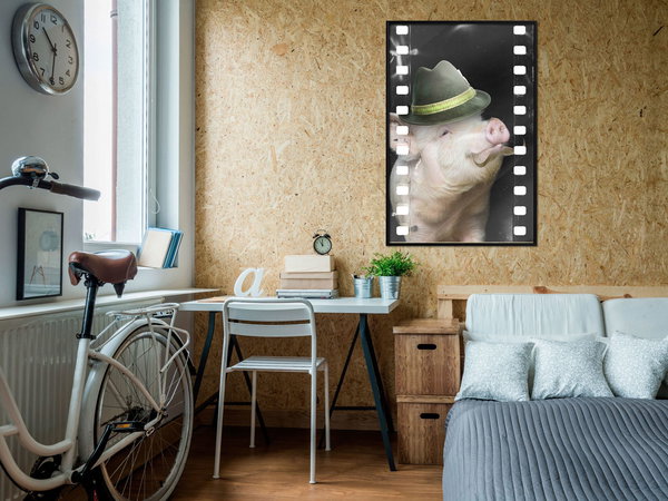 Poster 'Pig with Mustache'