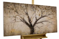 DIAMOND HOME Quadro Acrilico moderno soggiorno 3 pezzi 140x80 cm, Quadro  albero della vita con telaio in abete