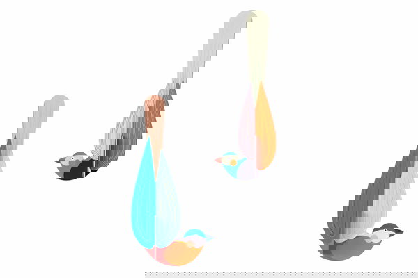 3D Wandobject gemaakt van karton 'Twin Feather Birds'