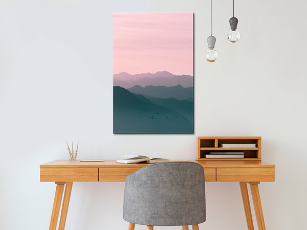 Kunstdruck auf Leinwand 'Mountain At Sunrise Vertical'