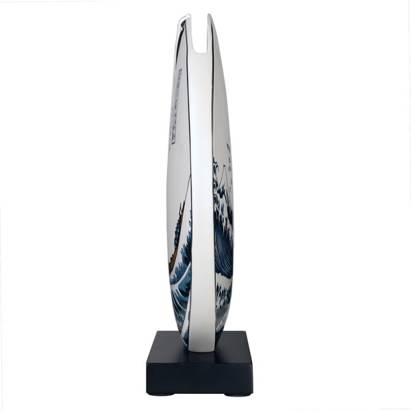 Porzellan Vase 'Great Wave Tribute' von Katsushika Hokusai 8x33,5x31cm