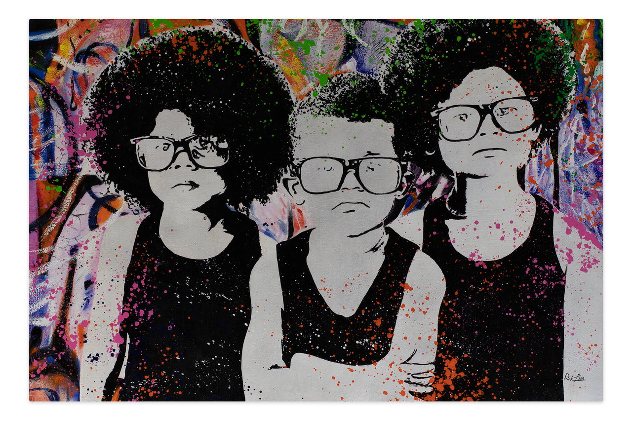 Olieverf schilderijen 'Cool Kids' | Handgeschilderd unicum 180x120cm in de ruimte.