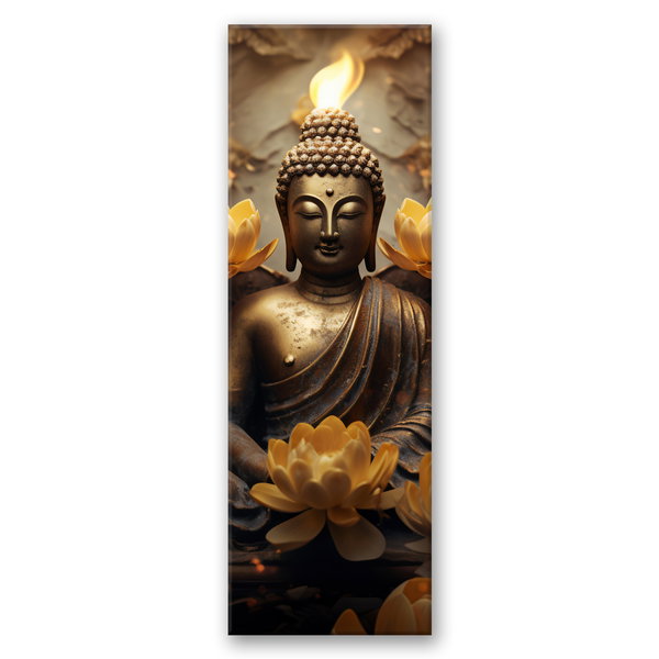 Kunstdruck auf Leinwand 'Buddha and Lotus Flower 3'