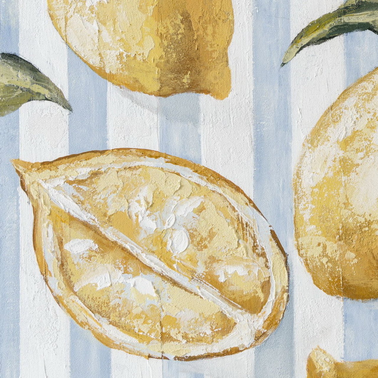 Handgeschilderd schilderij 'Lemon Stripe' | incl. certificaat van echtheid in de ruimte.