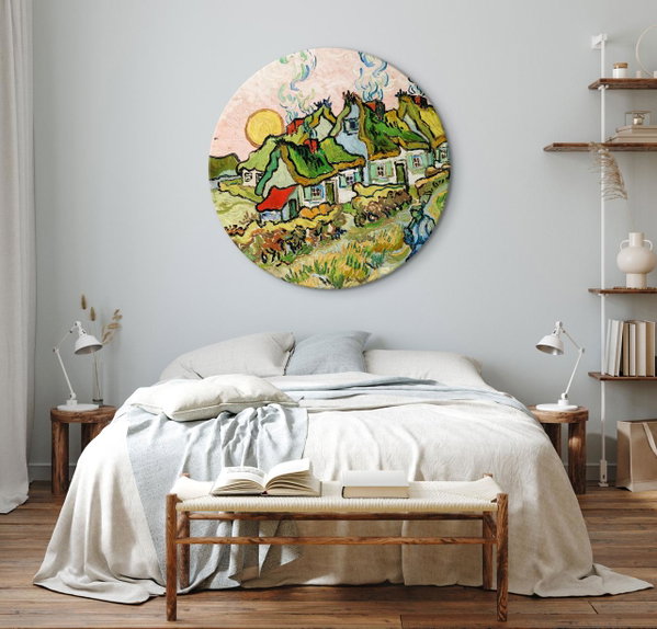 Quadro rotondo 'Gogh's Cottages'
