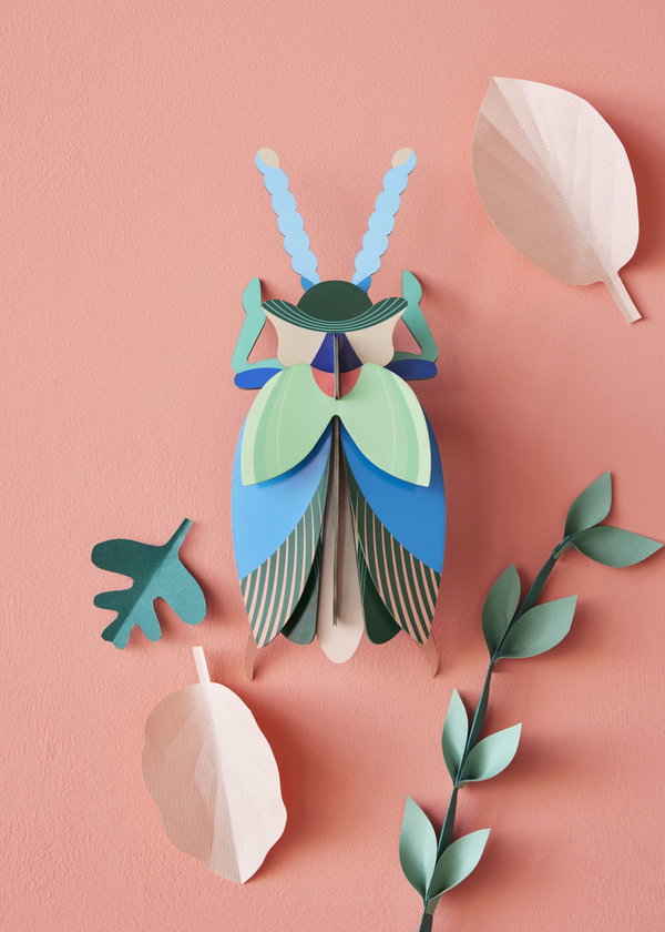 Wanddeko Papier 'Azurflügel-Käfer'