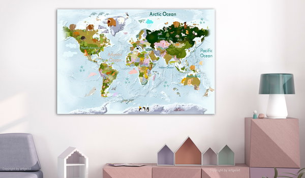 Kunstdruck auf Leinwand 'World Animals Wide'