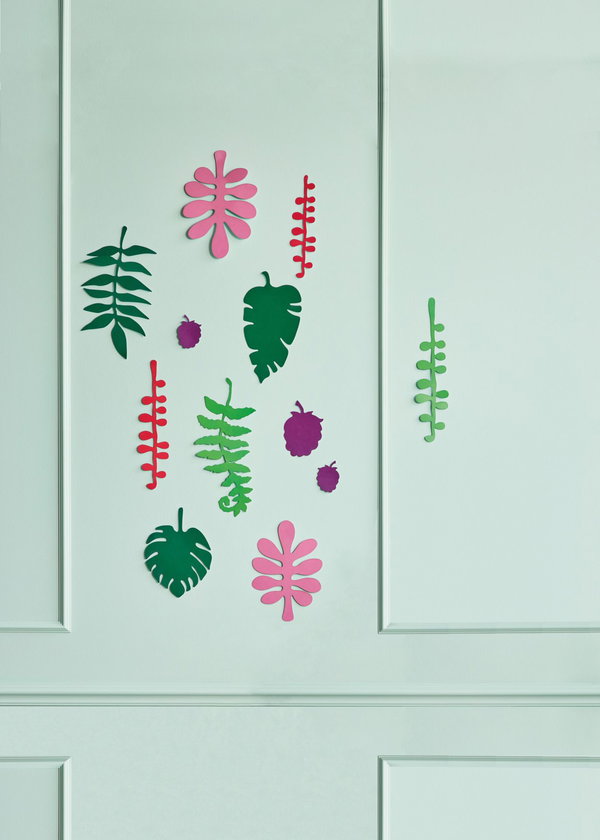 Wanddeko Papier 'Tropenblatt'
