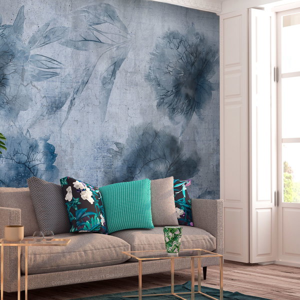 Samoljepljiva tapeta 'Blue Peonies'