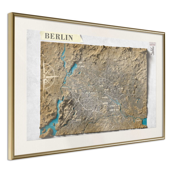 Poster 'Raised Relief Map: Berlin'