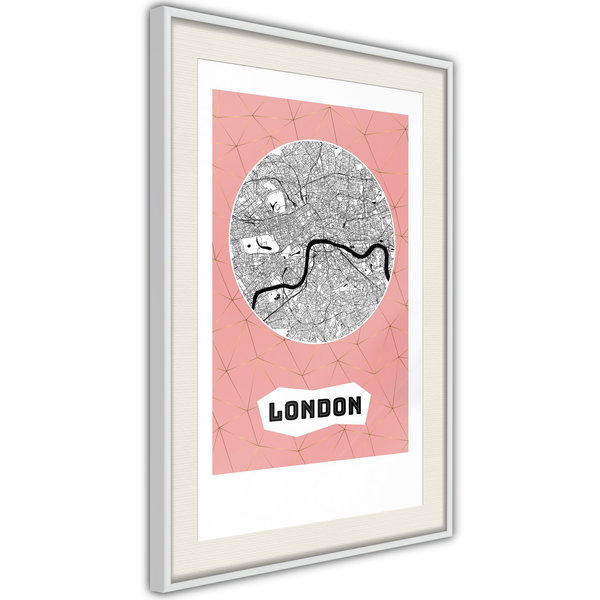 Poster 'City map: London (Pink)'