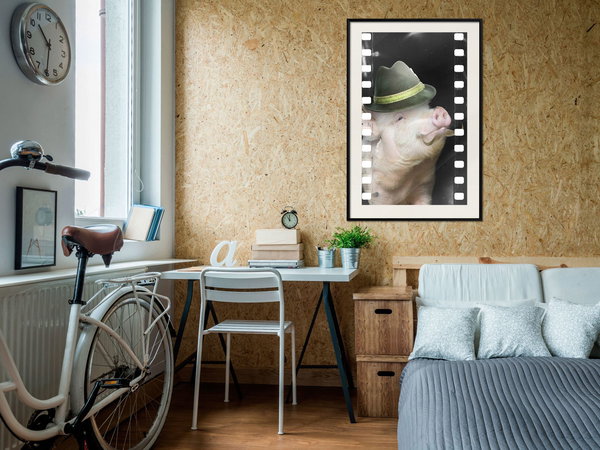 Poster 'Pig with Mustache'