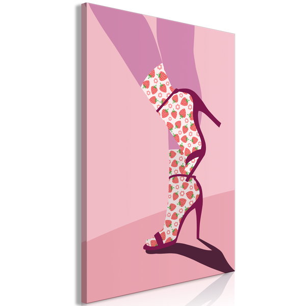 Cuadro impreso sobre lienzo 'Strawberry Socks Vertical'