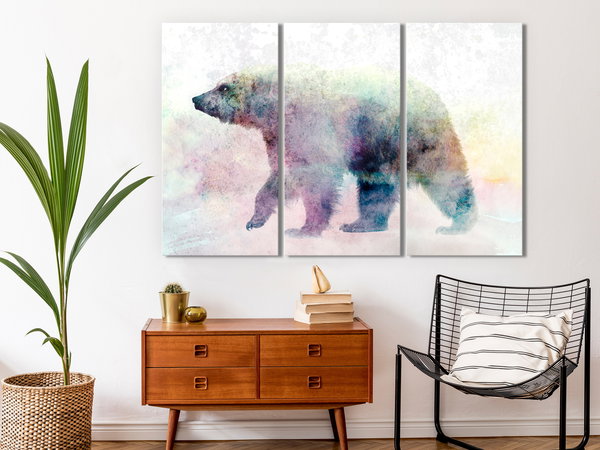 Kunstdruck auf Leinwand 'Lonely Bear (3-teilig)'