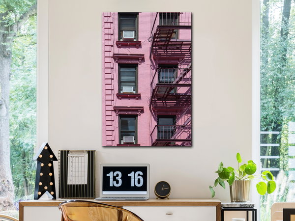 Kunstdruck auf Leinwand 'Fire Stairs Vertical'