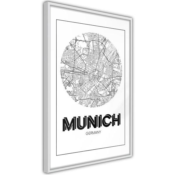 Poster 'City Map: Munich (Round)'