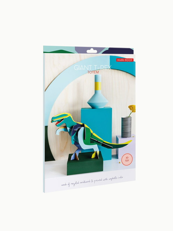 Papierskulptur 'Leuchtender Dino'