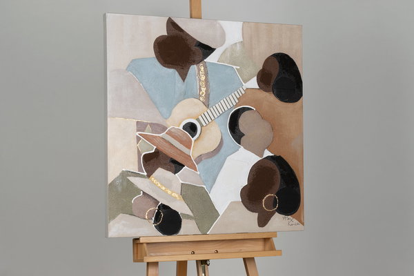Handgemaltes Gemälde 'Connected through Music' 80x80cm | inkl. Echtheitszertifikat