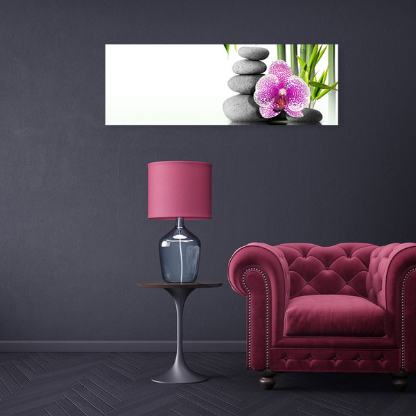 Kunstdruck auf Leinwand 'Pink Orchids on Stones 4'