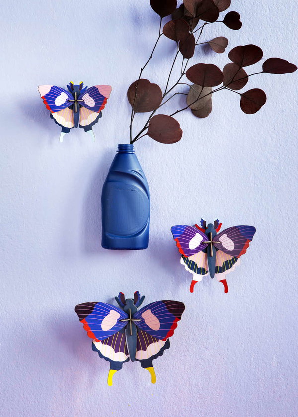 Wanddeko Papier 'Kühnes Schmetterlingsset'