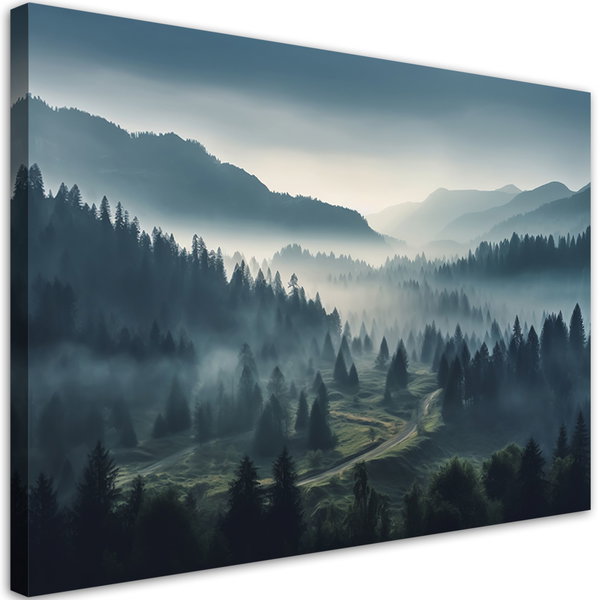 Kunstdruck auf Leinwand 'Misty Mountain Forest 2'