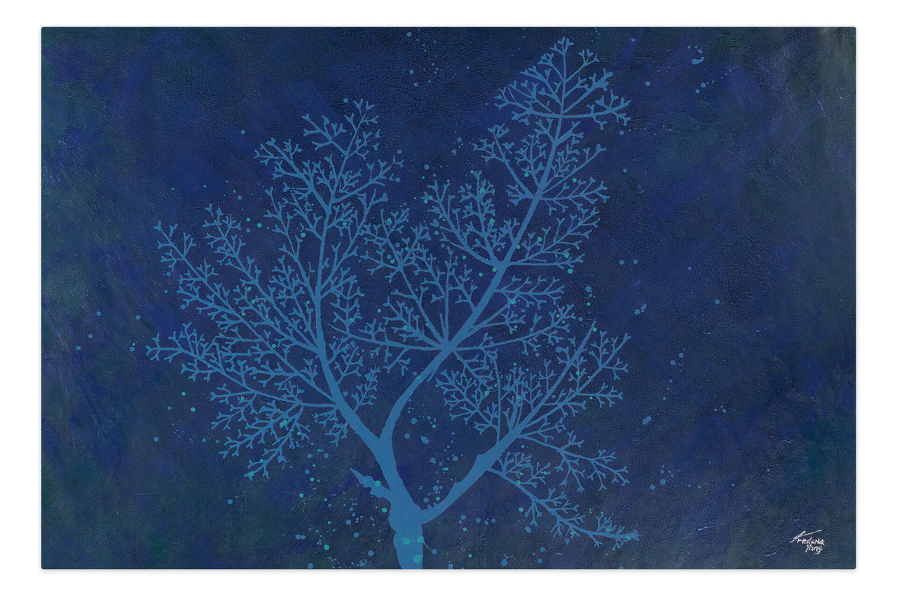 XXL Olieverf schilderijen 'Tree under the Stars' | Handgeschilderd unicum in de ruimte.