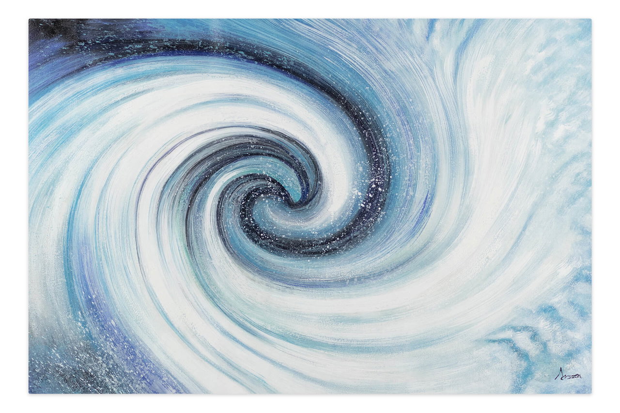 Schilderij 'Deep Sea' | Handgeschilderd unicum 180x120cm komt in de ruimte goed tot zijn recht.