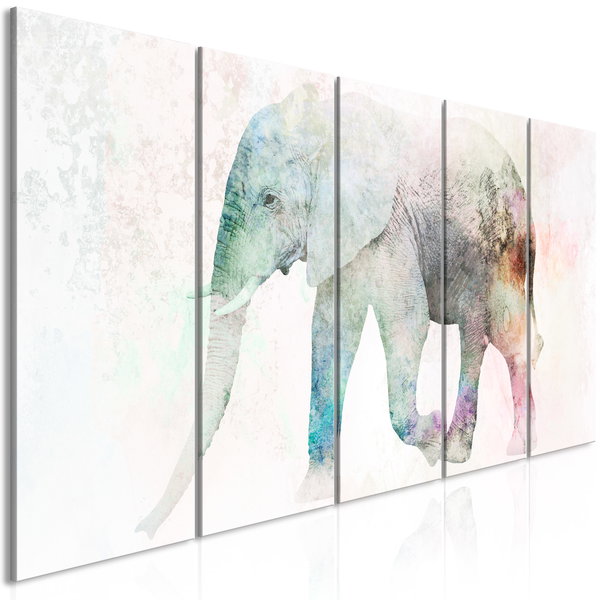 Impression sur toile 'Painted Elephant (5 Parts) Narrow'