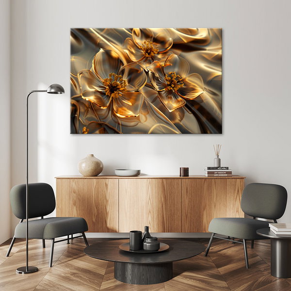 Εκτύπωση σε καμβά 'Golden Prism Blossoms 3'