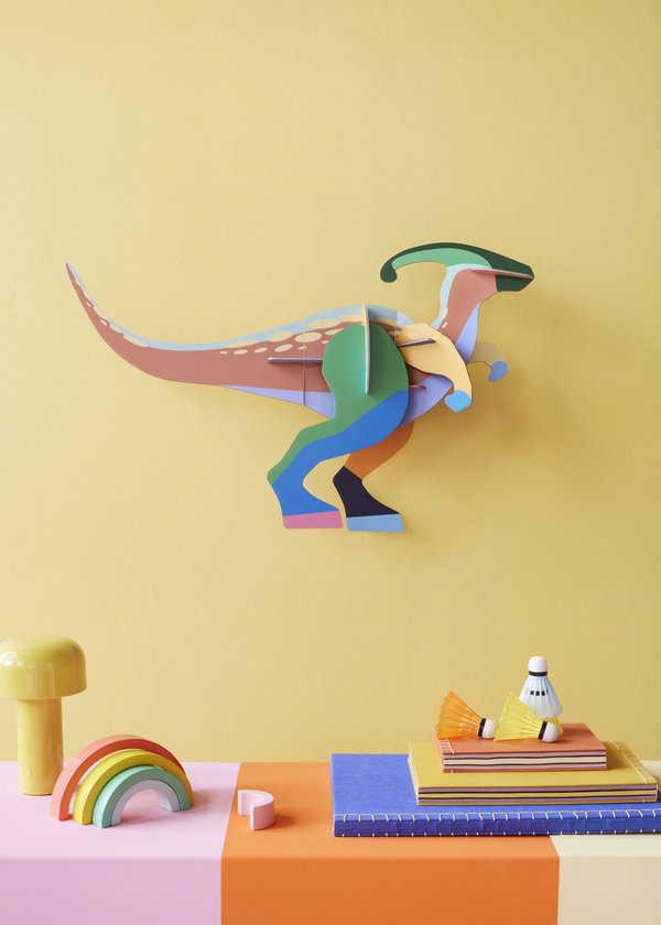 Wanddeko Papier 'Mutiger Dino'