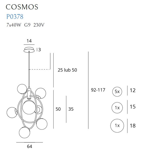 Pendelleuchte 'Cosmos 1'