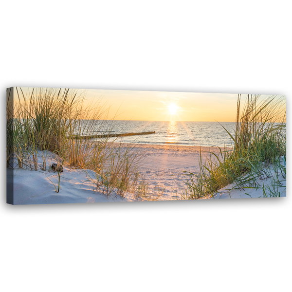 Kunstdruck auf Leinwand 'Beach with Coastal Grasses 4'