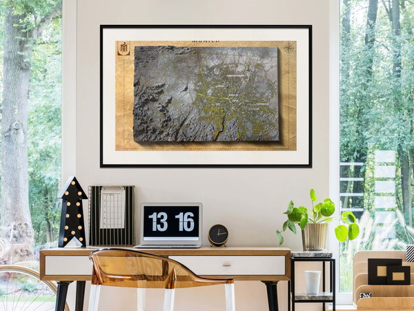 Poster 'Raised Relief Map: Munich'