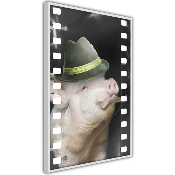 Poster 'Pig with Mustache'