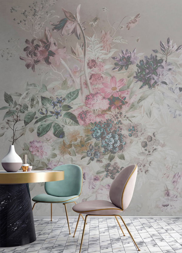 Tapete 'Bouquet Pastel 1' 300x270cm
