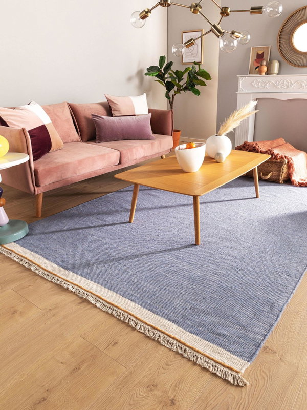 Design Wollteppich Karla Blau