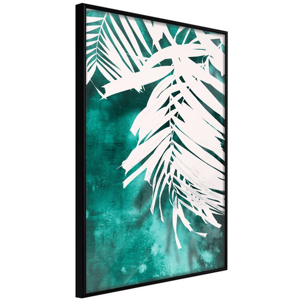 Plakat 'White Palm on Teal Background'