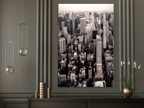 Kunstdruck auf Leinwand 'Manhattan In Sepia Vertical'