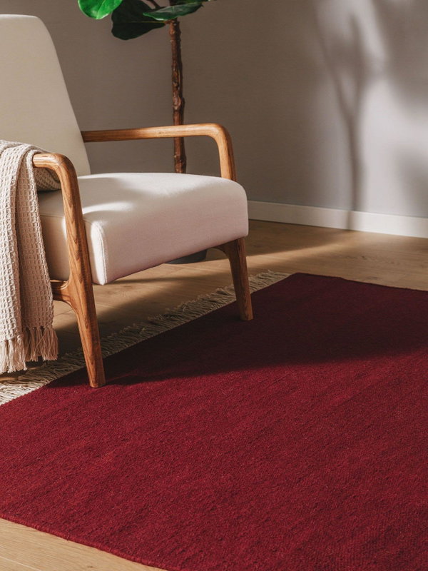 Design Wollteppich Liv Rot
