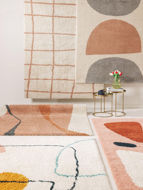 Design Hochflorteppich Louise Bunt