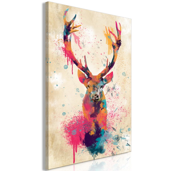 Kunstdruk op canvas 'Watercolor Deer Vertical'