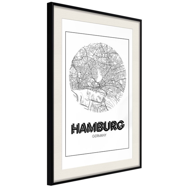 Poster 'City Map: Hamburg (Round)'
