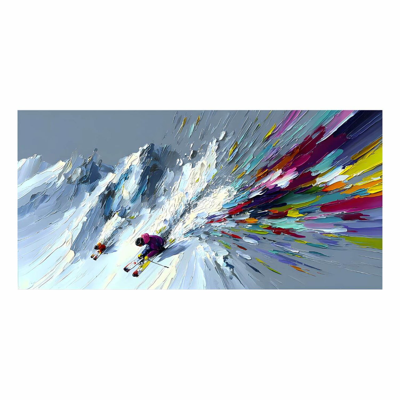 Handgeschilderd schilderij 'Alpine Burst' | incl. certificaat van echtheid komt in de ruimte goed tot zijn recht.