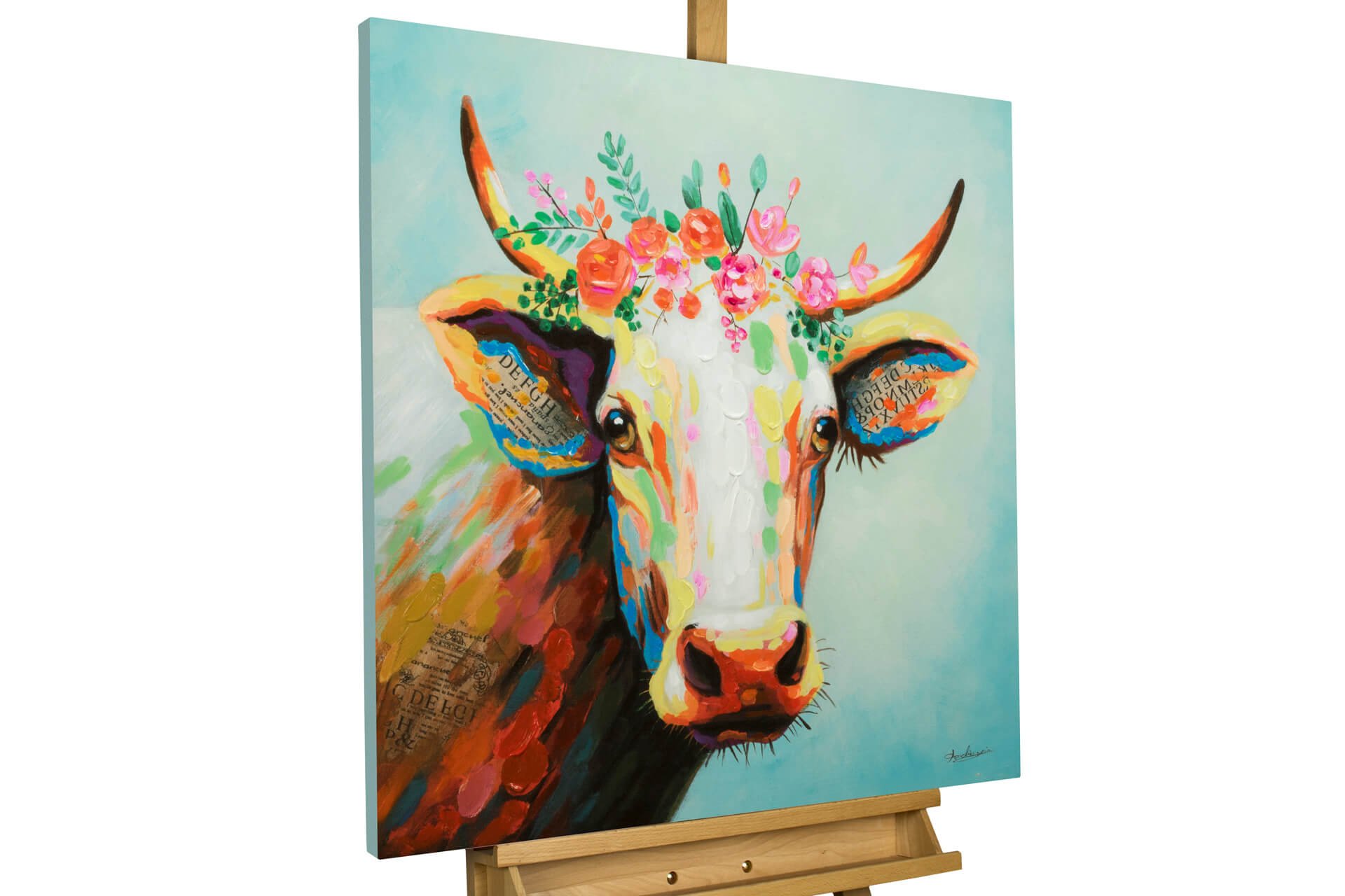 Acrylic painting cow animal | KunstLoft