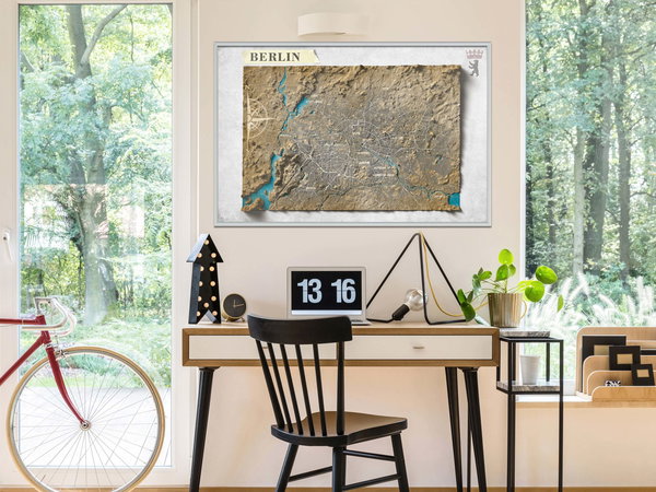 Poster 'Raised Relief Map: Berlin'