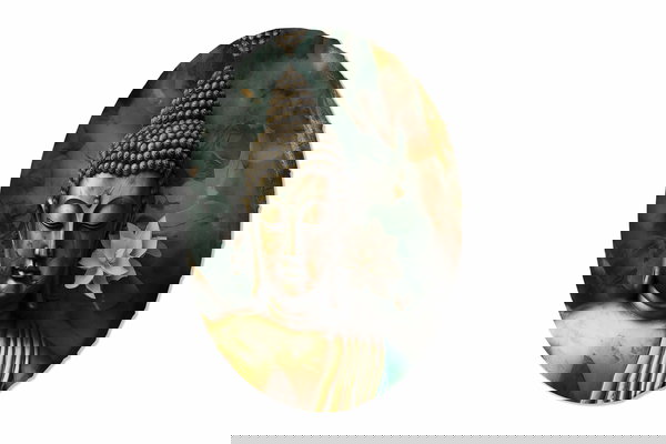 Pintura redonda 'Misty Mountains'