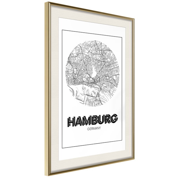 Poster 'City Map: Hamburg (Round)'