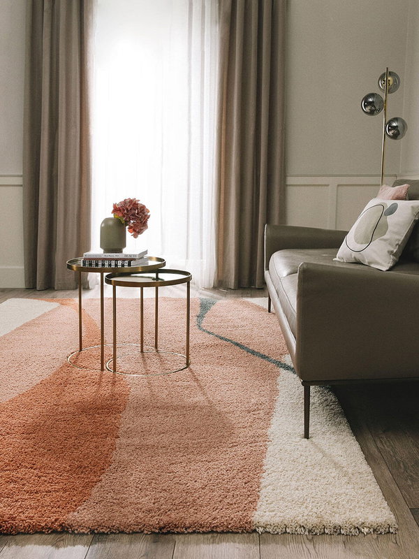 Design Hochflorteppich Louise Bunt
