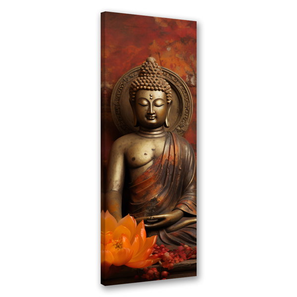 Kunstdruck auf Leinwand 'Buddha and Lotus Flower 1'