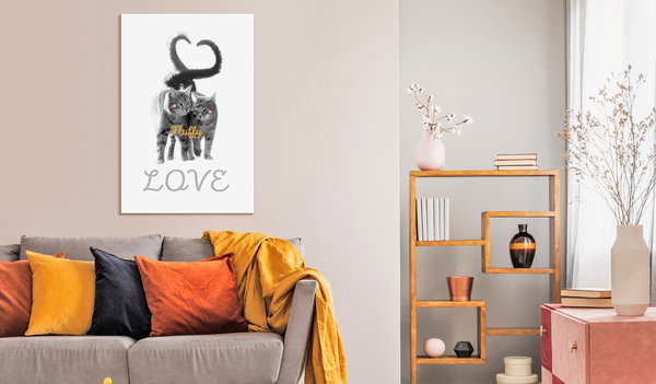 Kunstdruck auf Leinwand 'Fluffy Love Vertical'